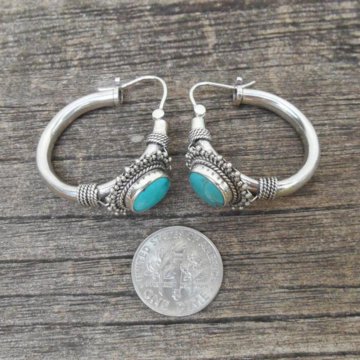 Elegant Turquoise Retro-Inspired Earrings