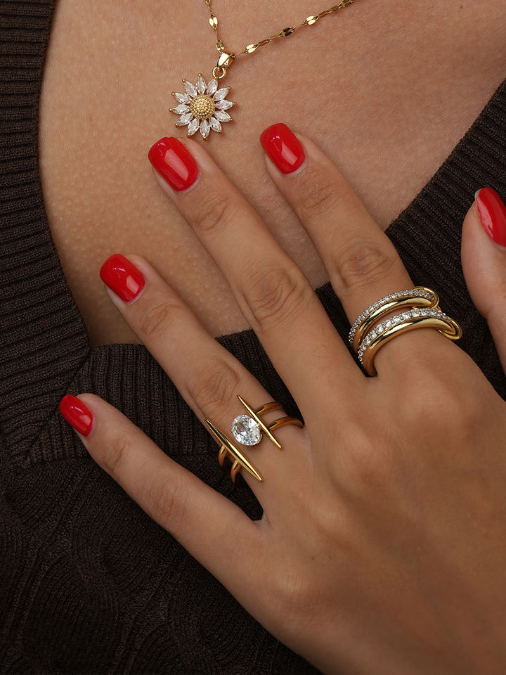 Simple Light Shine Ring Gold