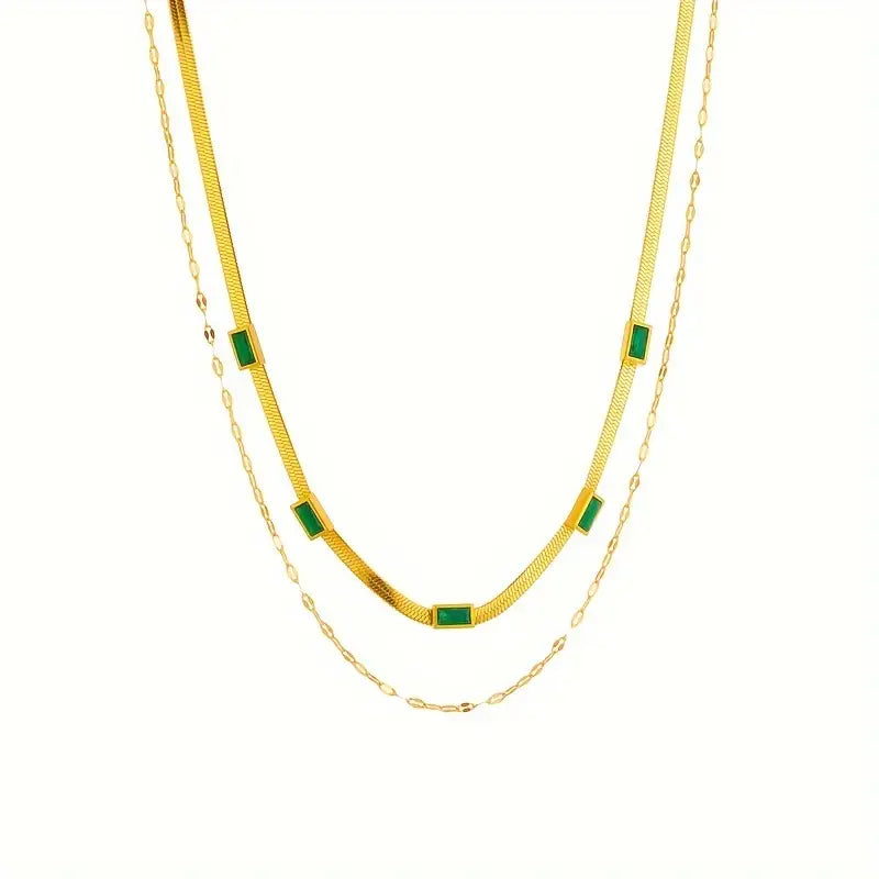 Necklaces Rétro Double Couche Sorella Gem