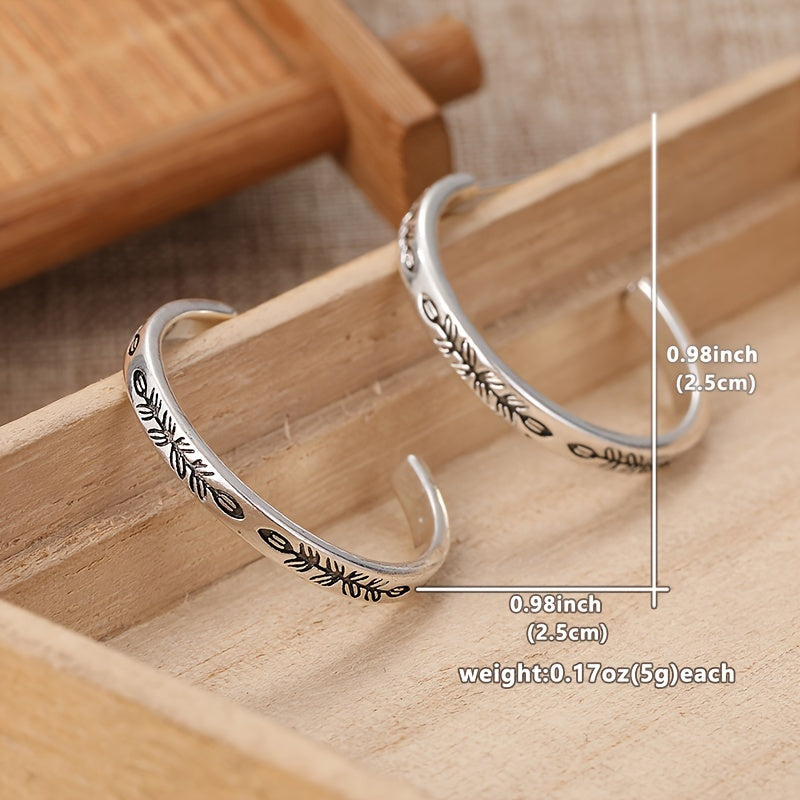Unique Silvery Hoop Earrings