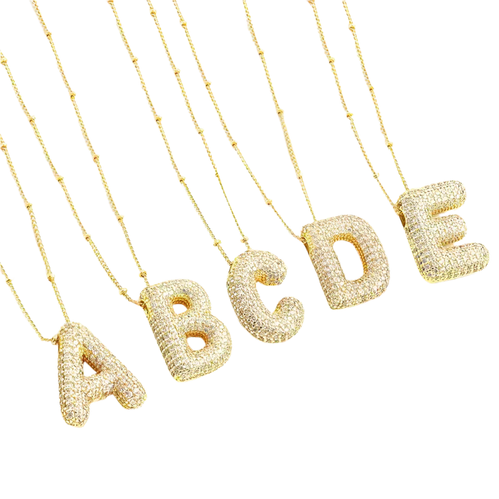 Golden letter initial necklace