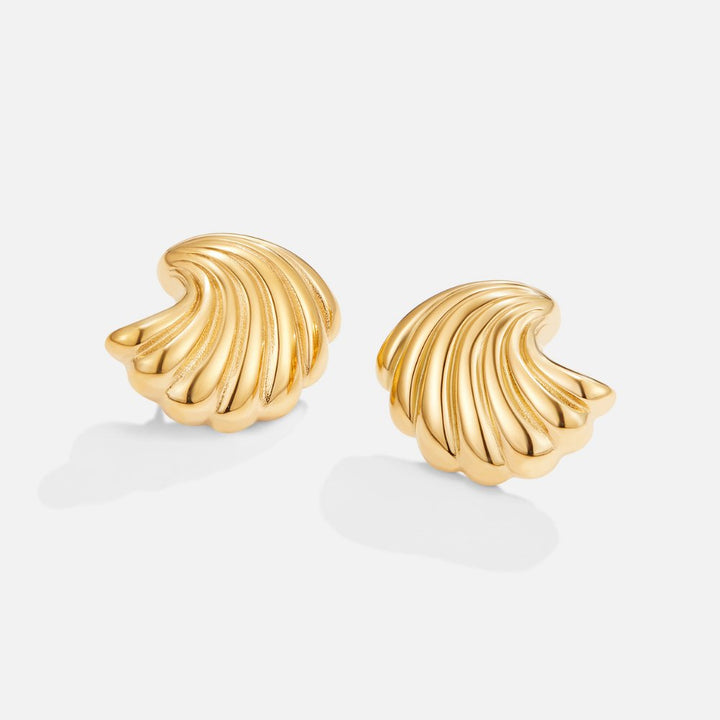 Golden seashell earrings
