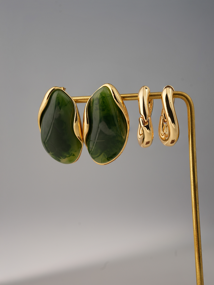 Emerald Oval Earrings