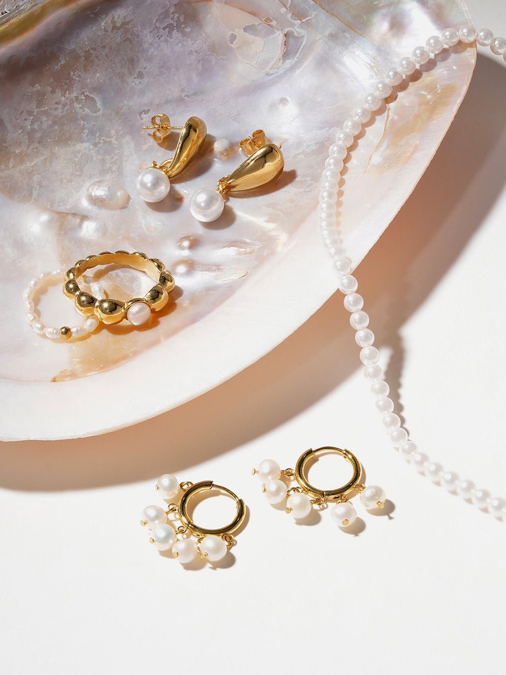 Pearl Drop Ohrringe Gold