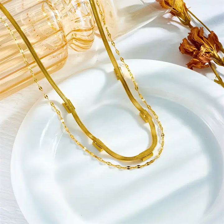 Necklaces Rétro Double Couche Sorella Gem