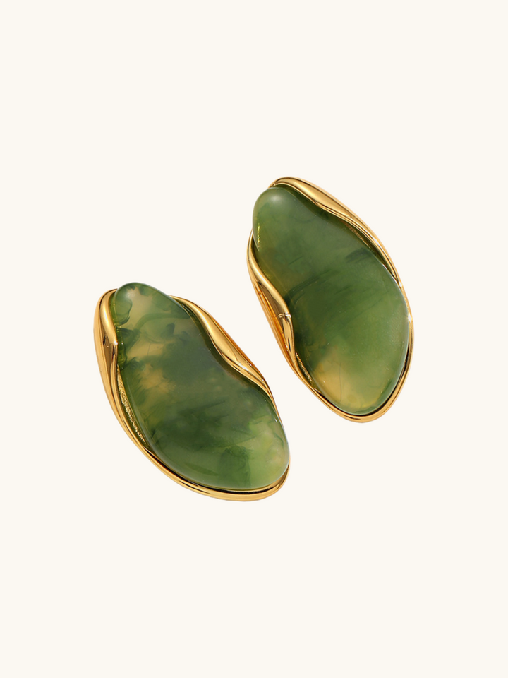 Emerald Oval Earrings