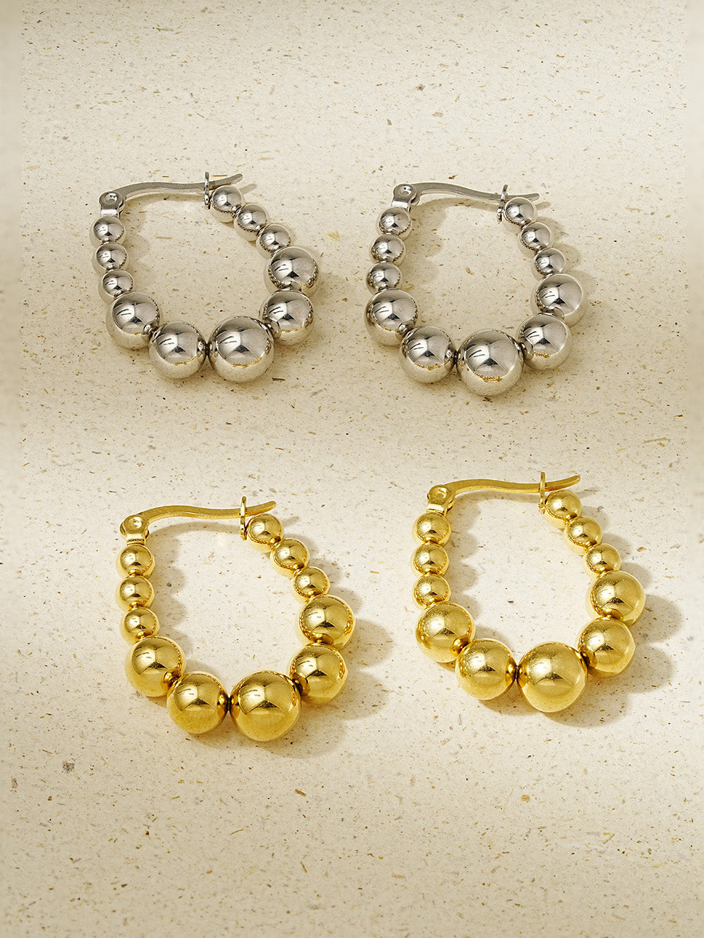 Ball Hoop Ohrringe Gold & Silber