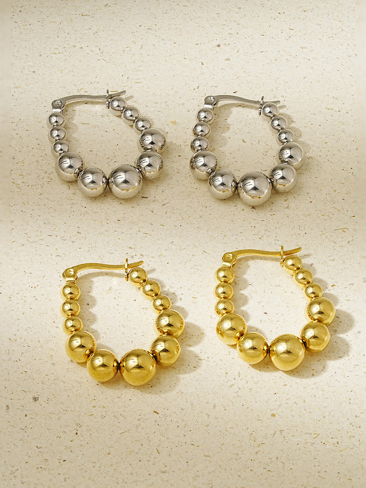 Ball Hoop Ohrringe Gold & Silber