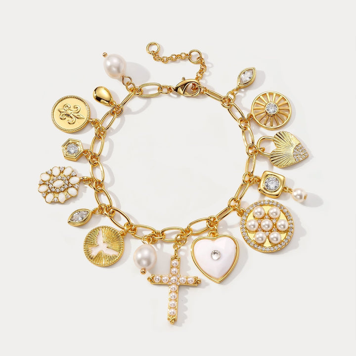 Vintage Cross Charm Bracelet