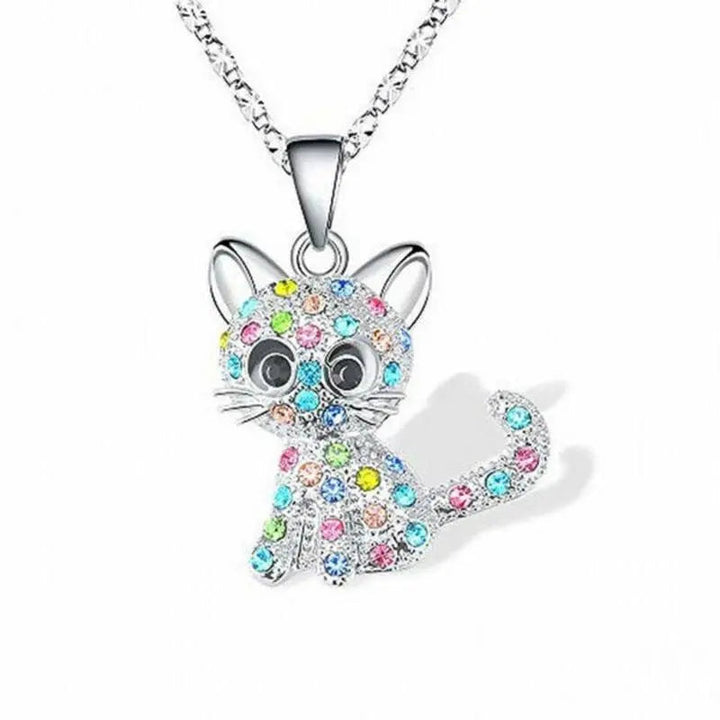 Colorful Zirconia Necklace with Elegant Silver