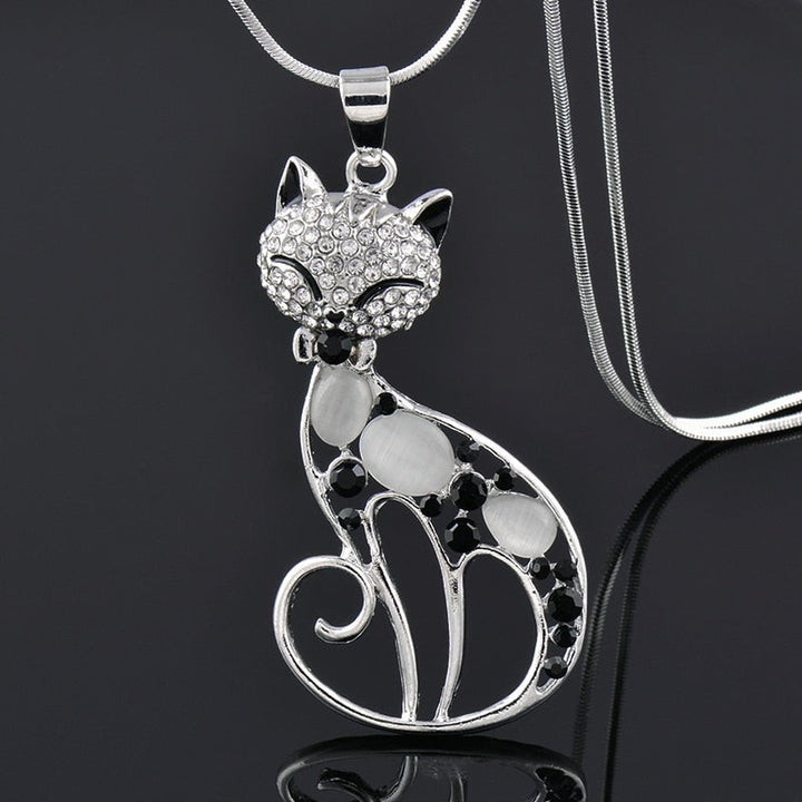 Collana Cats of Love in argento sterling con zirconi incastonati