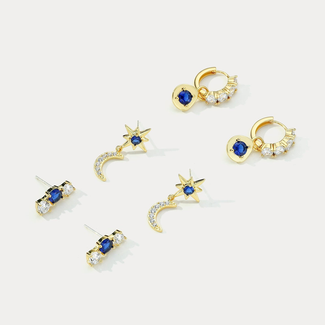 Moon and Star Earring Sets