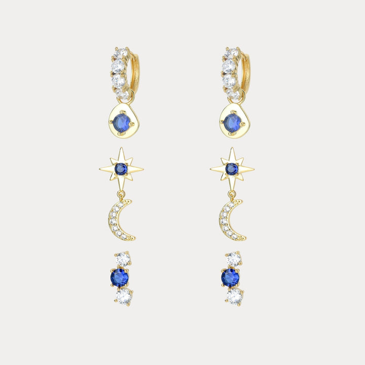 Moon and Star Earring Sets