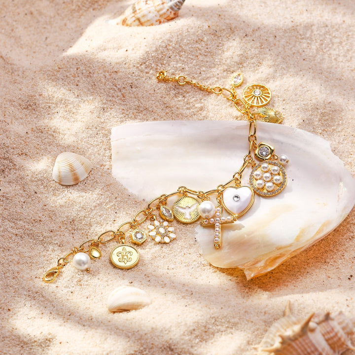 Vintage Cross Charm Bracelet