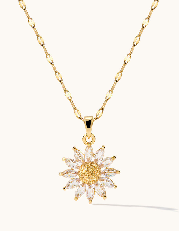 Sparkling Sunflower Kette Gold Necklace