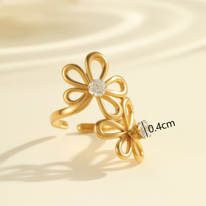 Double Flower Ring gold