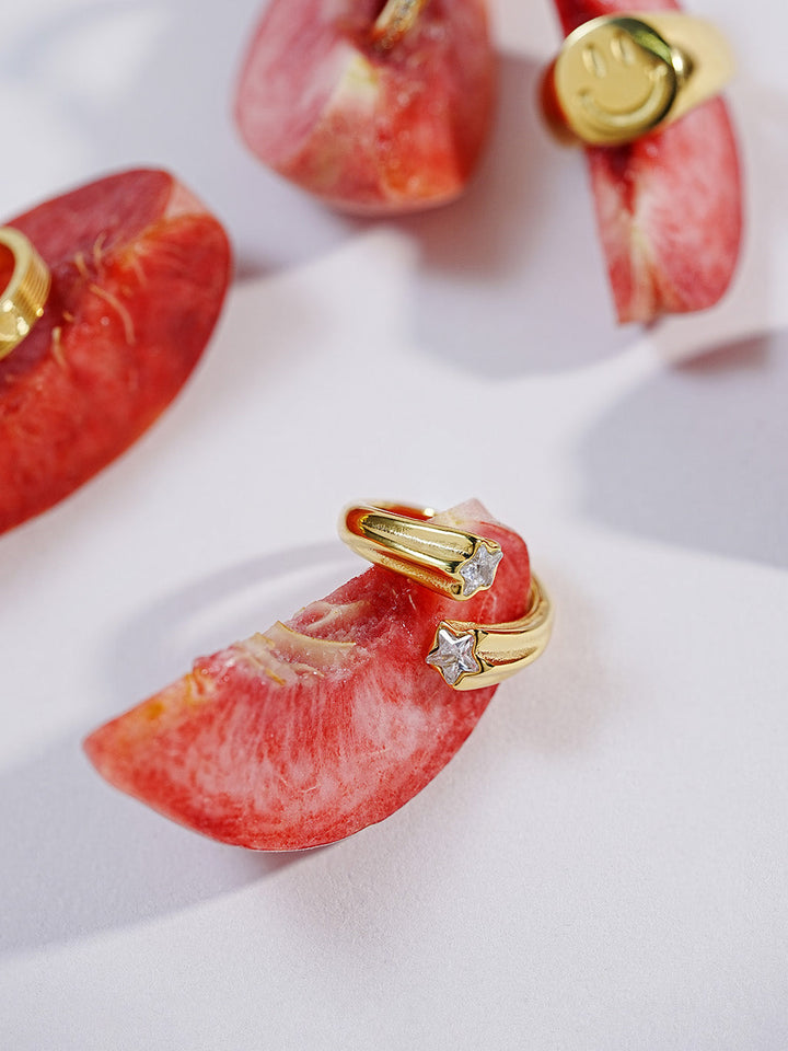 Double Star Ring Gold 54mm