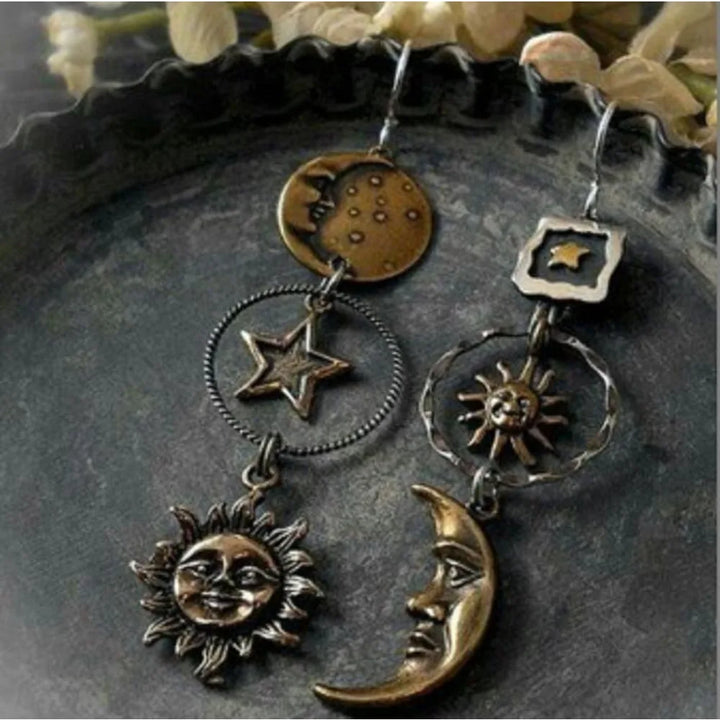 Vintage Sun Moon Earrings