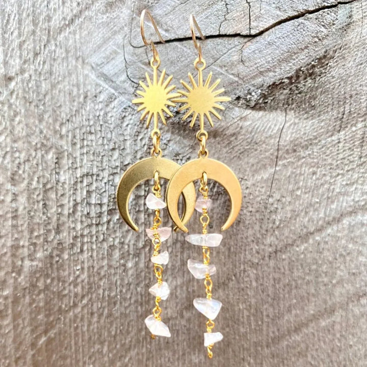 Bohemian  Sun Moon Earrings