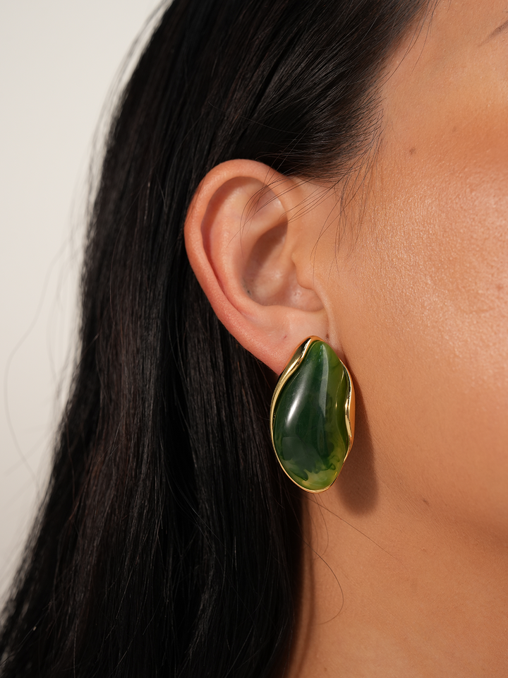 Emerald Oval Earrings