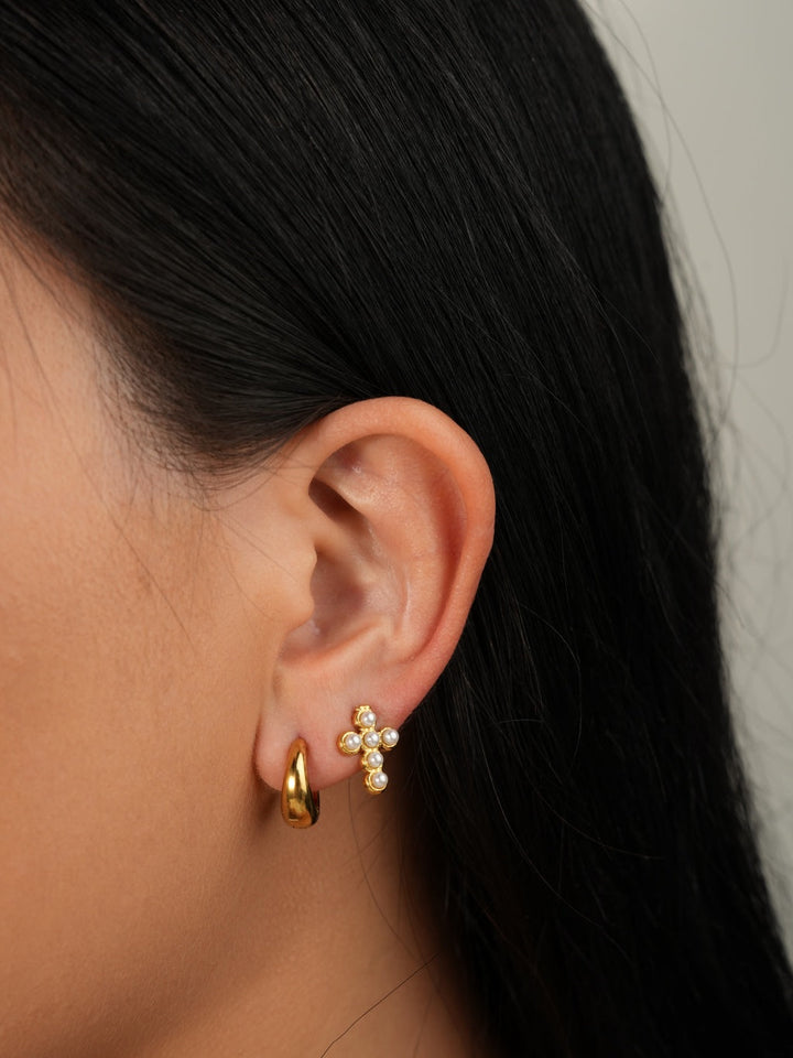 Gold Earring cross
