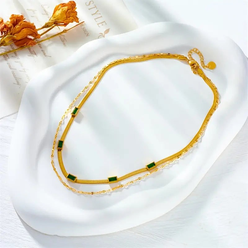 Necklaces Rétro Double Couche Sorella Gem