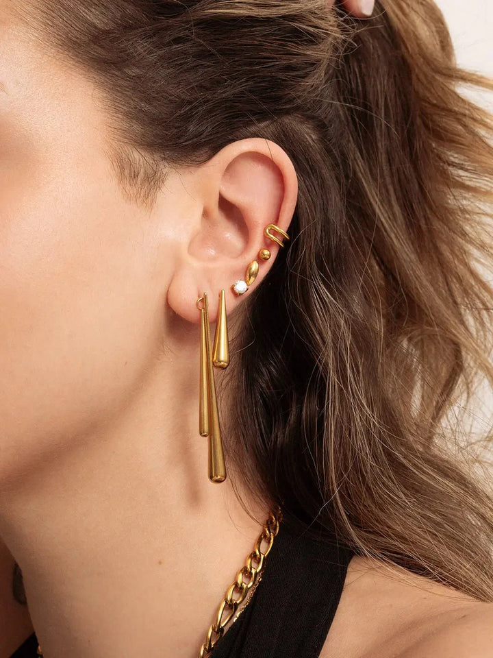 Asymmetrical Water Drop Ohrringe Gold