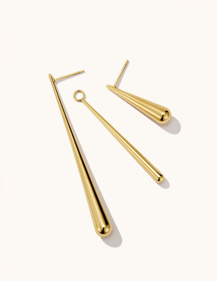 Asymmetrical Water Drop Ohrringe Gold