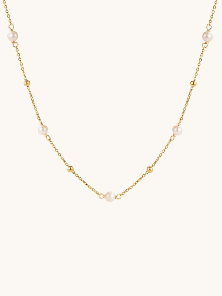 Ball and Pearl Kette Gold