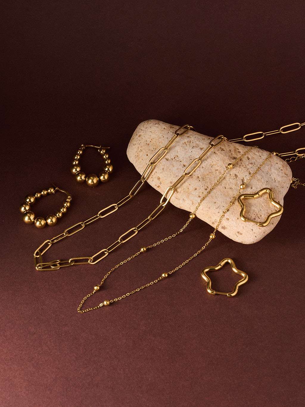 Ball Hoop Ohrringe Gold & Silber