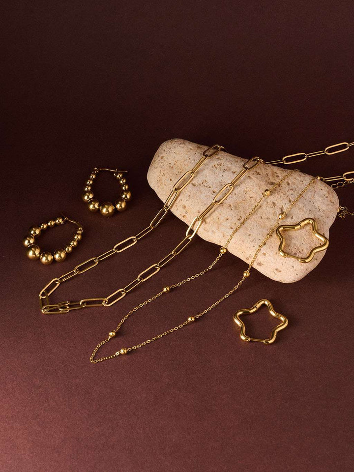 Ball Hoop Ohrringe Gold & Silber