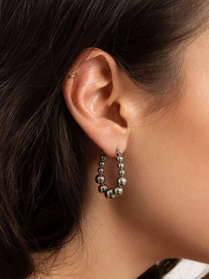 Ball Hoop Ohrringe Gold & Silber