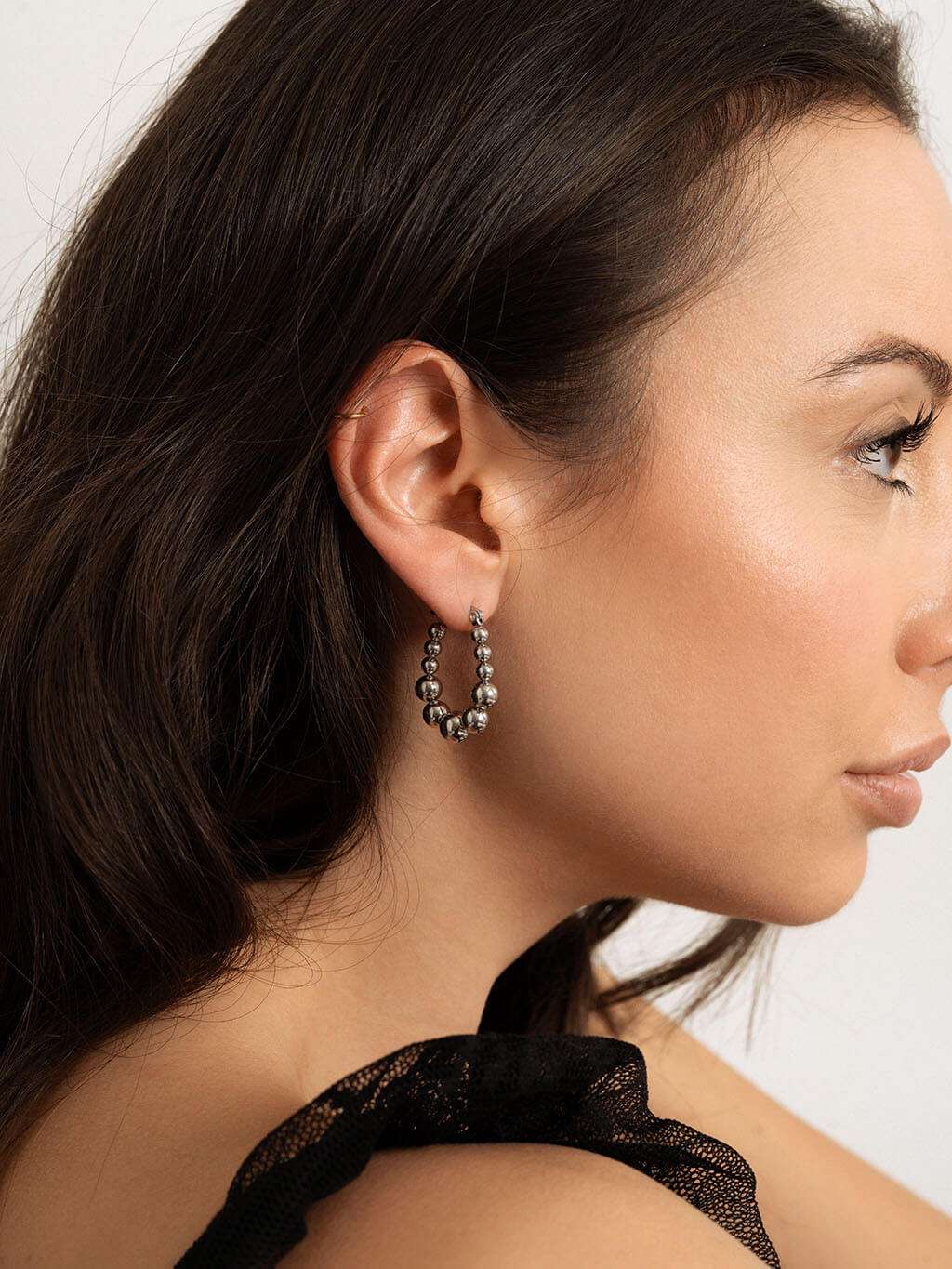 Ball Hoop Ohrringe Gold & Silber