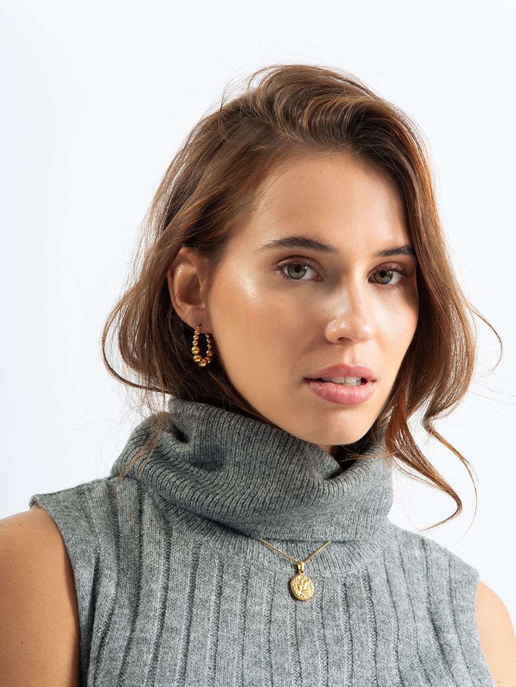 Ball Hoop Ohrringe Gold & Silber