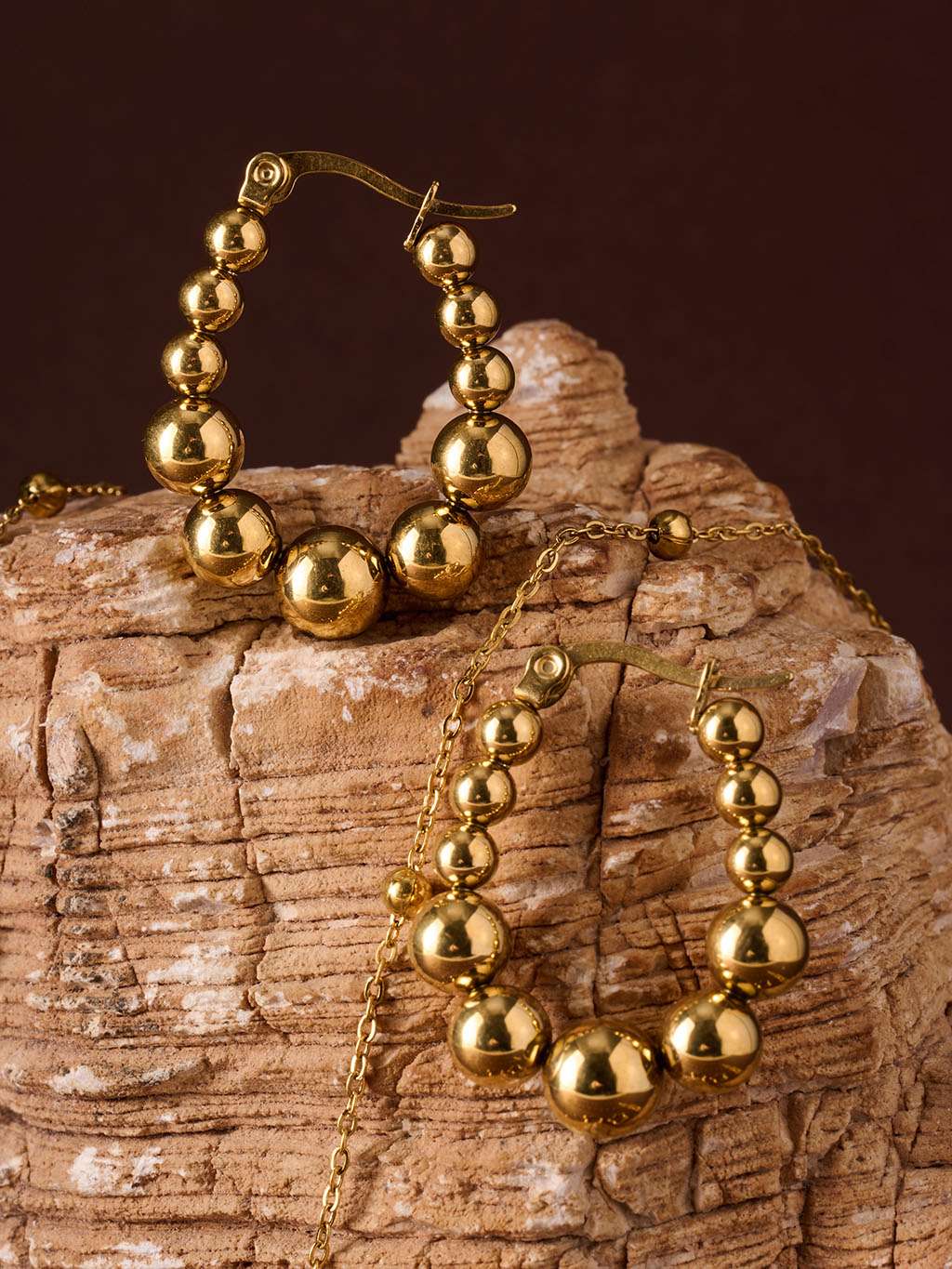 Ball Hoop Ohrringe Gold & Silber