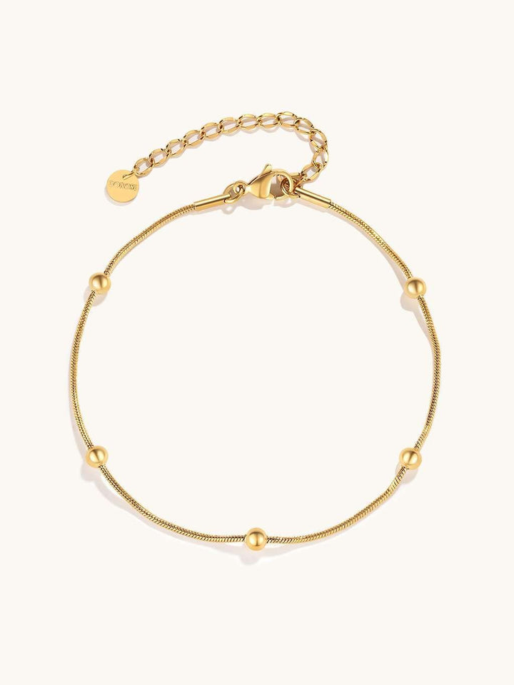 Basic Dotted Fußkette Gold