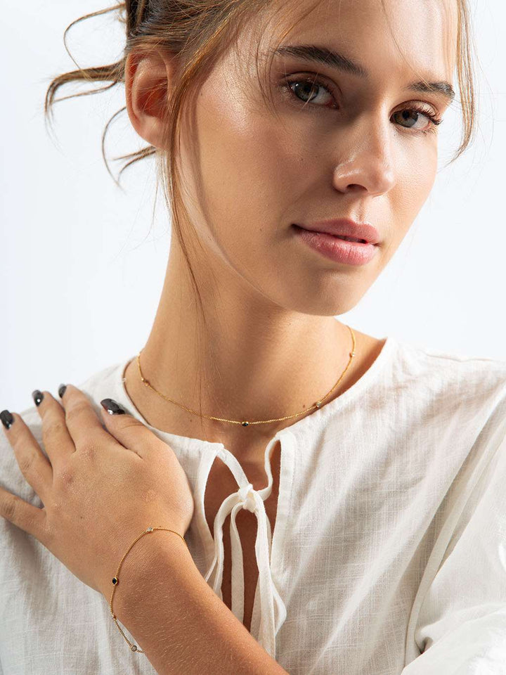 Blue Eye Armband Gold