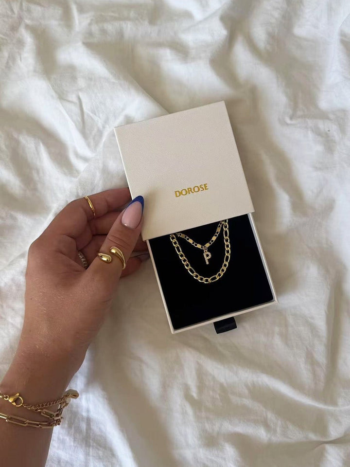 Buchstaben-Fußkettchen Gold