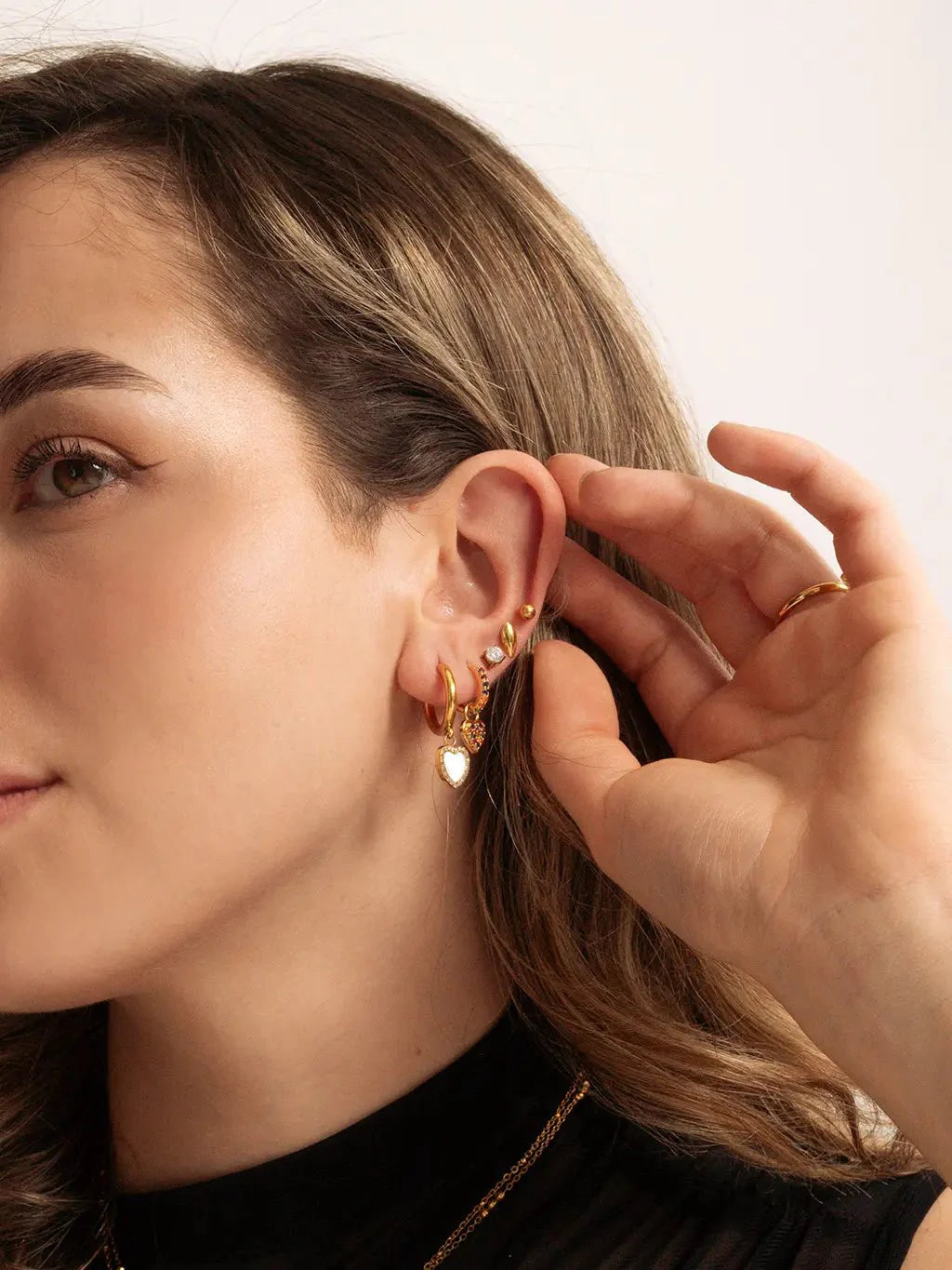 Colorful Heart Ohrringe Gold Silber