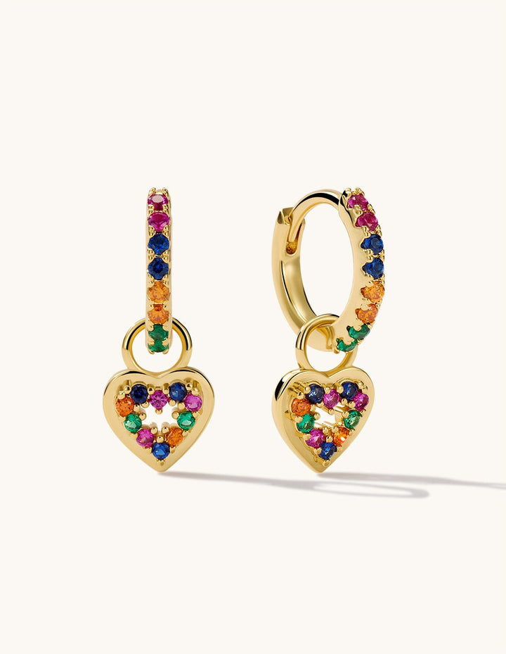 Colorful Heart Ohrringe Gold Silber