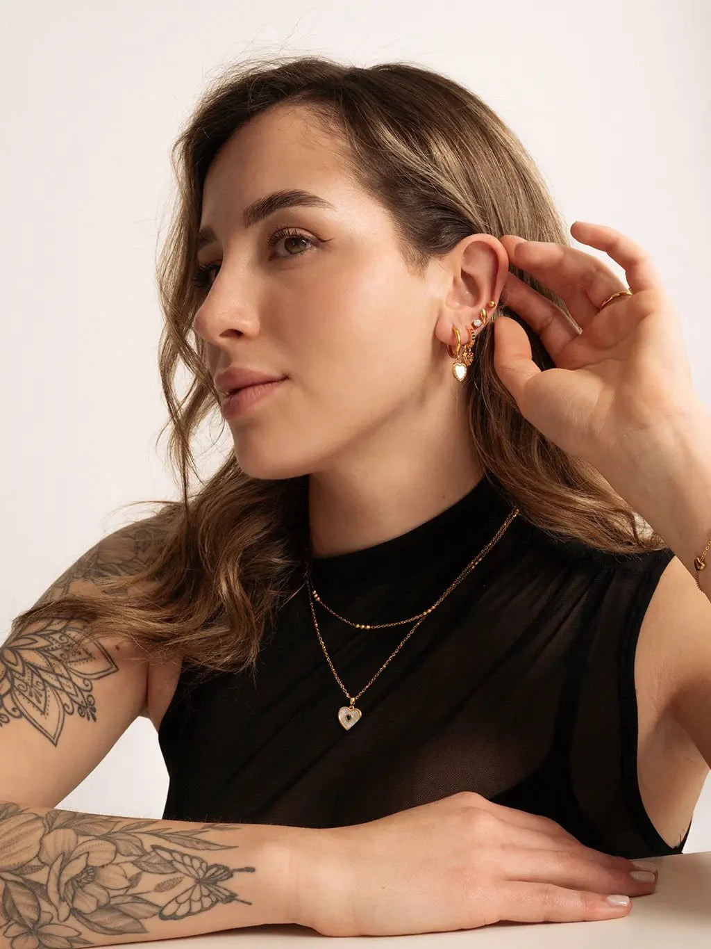 Colorful Heart Ohrringe Gold Silber