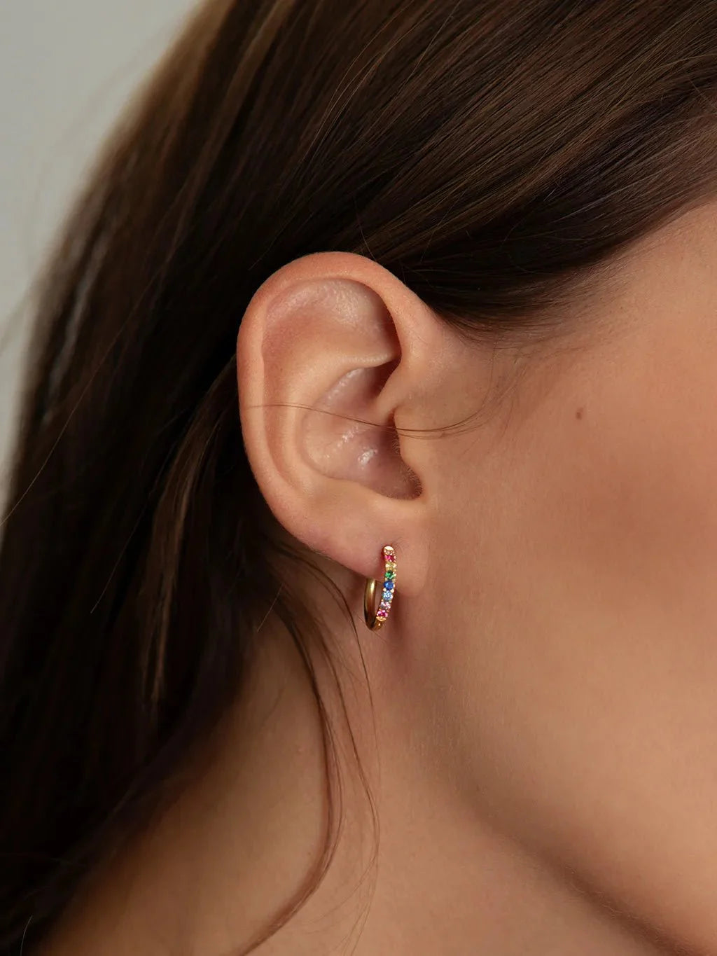 Colorful Hoop Ohrringe Gold 12mm