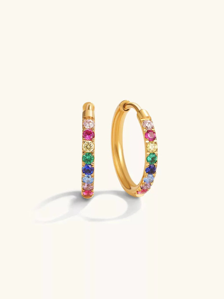 Colorful Hoop Ohrringe Gold 12mm