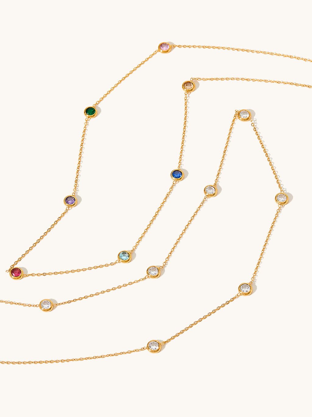 Colorful Kette Orient Zirkonia Gold