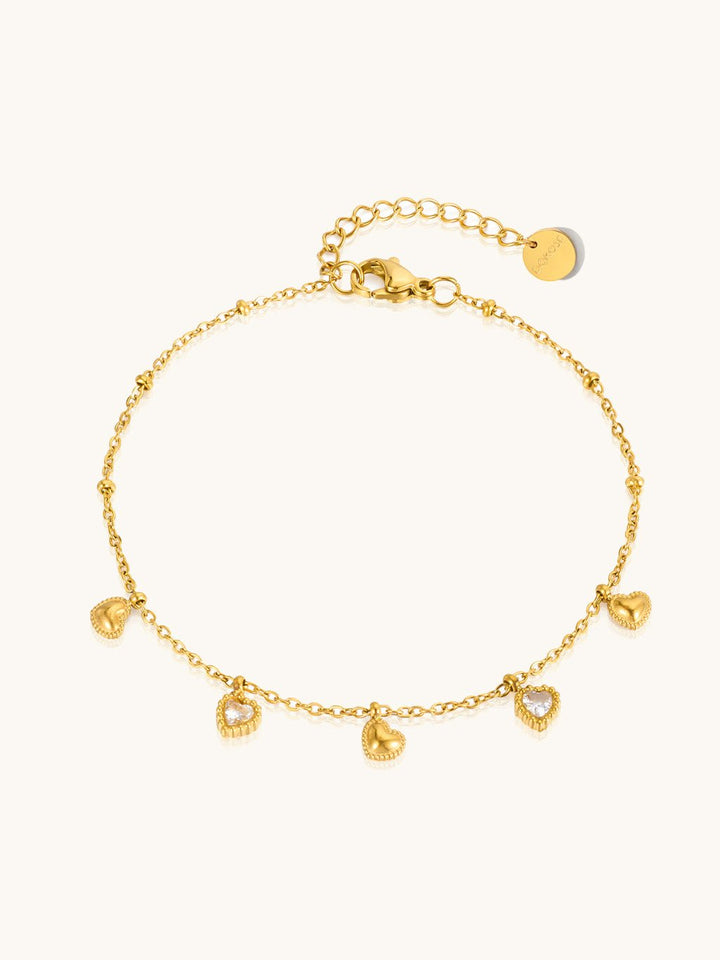 Dainty Heart Armband Gold
