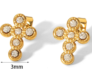 Gold Earring cross