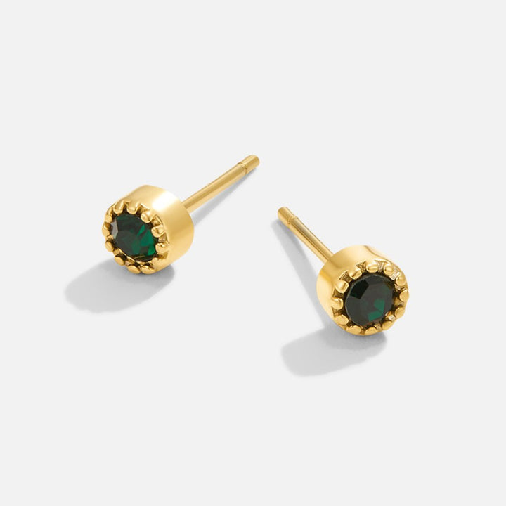 Emerald green stud earrings