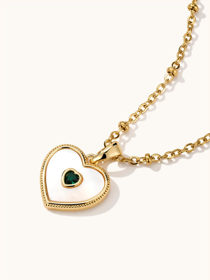 Emerald Heart Tag Kette Gold