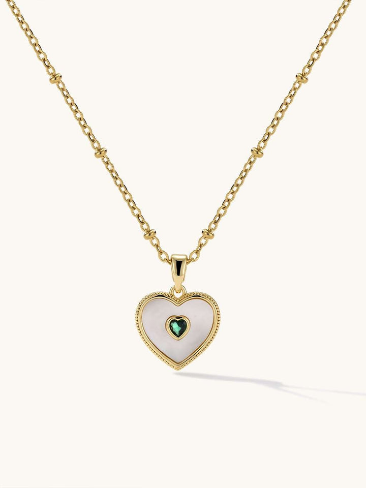 Emerald Heart Tag Kette Gold