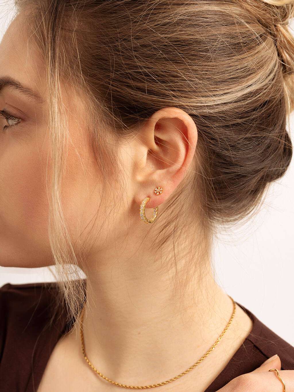 Eternity Hoop Creolen Ohrringe Gold Silber